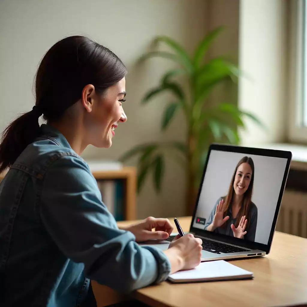 Mentor supporting student online