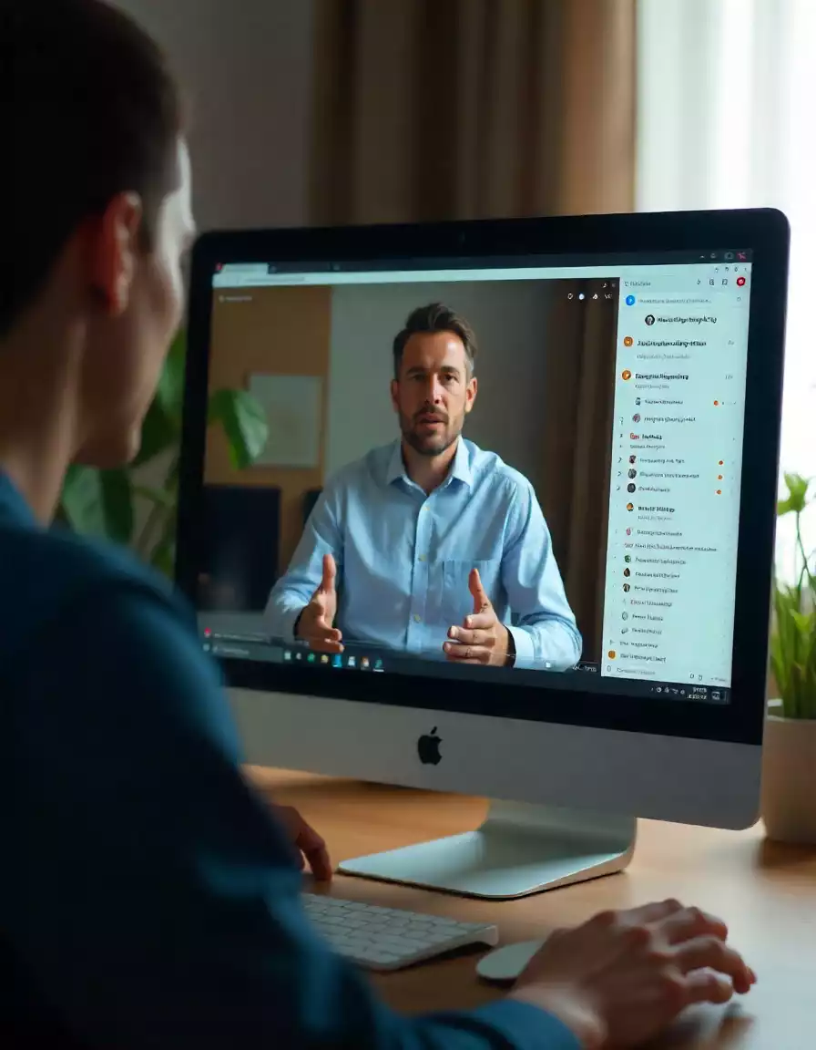 Student learning online with a tutor